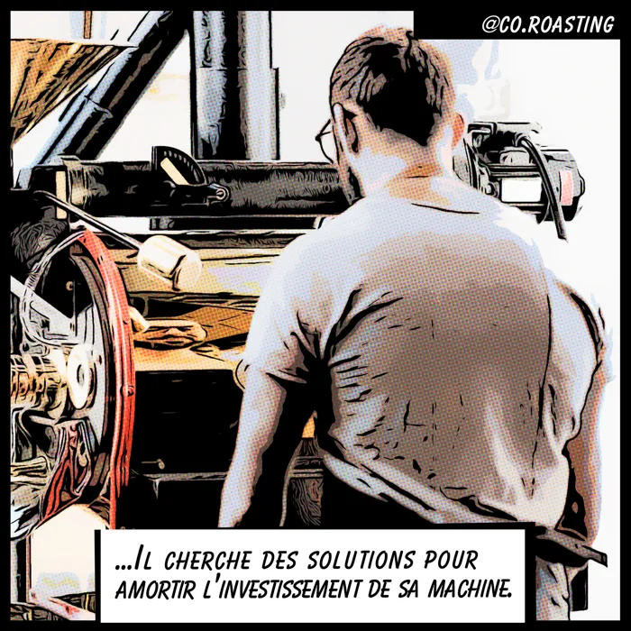 Planche 5 : il cherche des solutions pour amortir l'investissement de sa machine