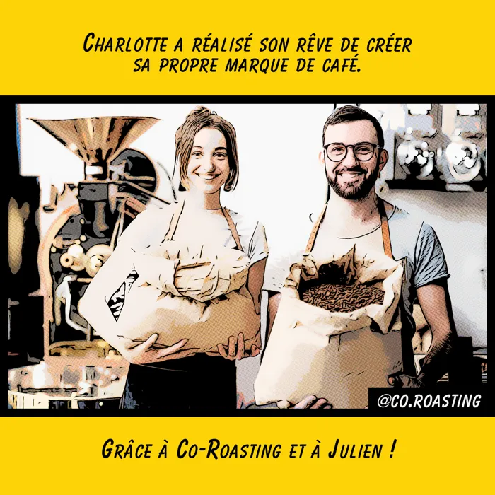 Planche 9 : Charlotte a réalisé son rêve, grâce à Co-Roasting et à Julien
