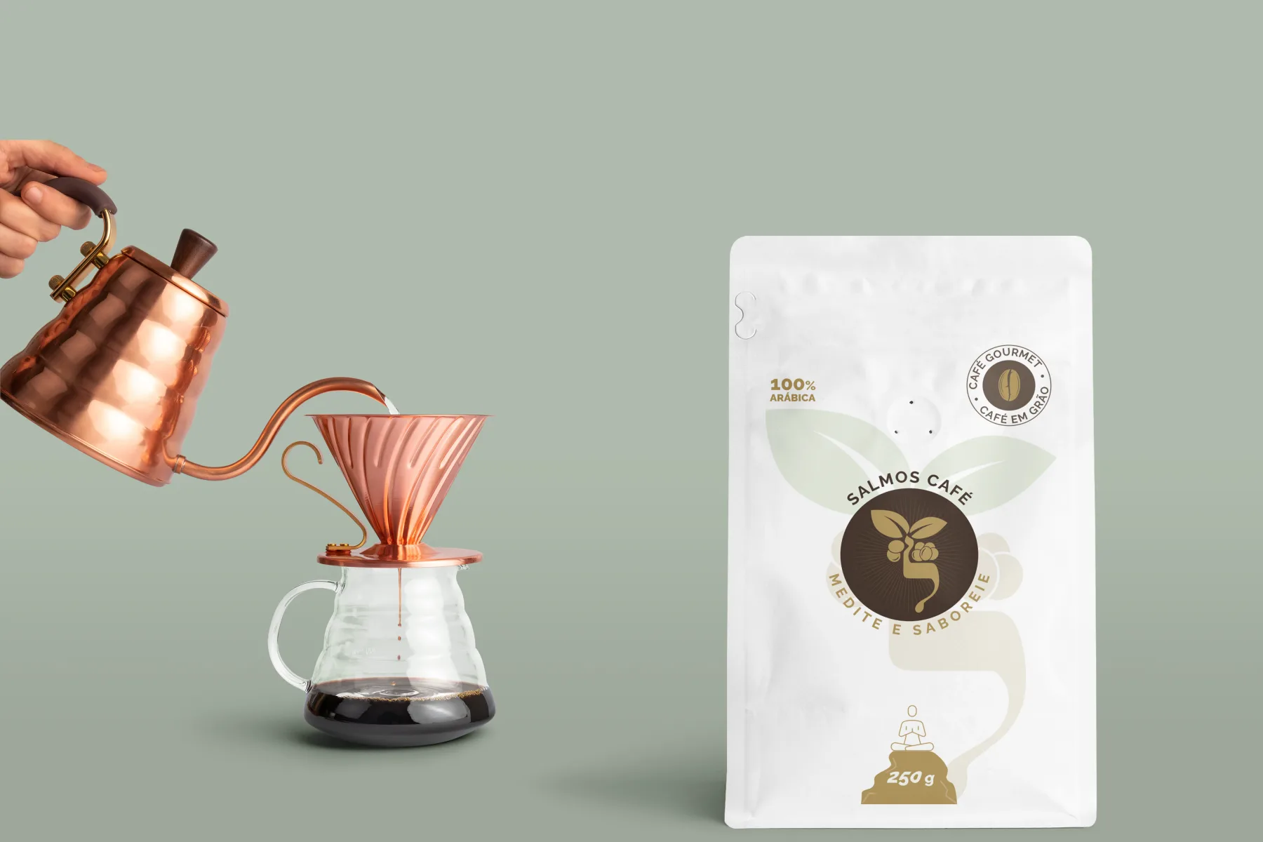 Mockup de l'identité visuelle Salmos Café